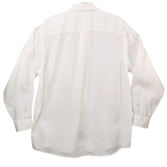 Jos A Bank Mens XXL Traveler Collection White 100% Linen Button Up Shirt - Picture 2 of 9